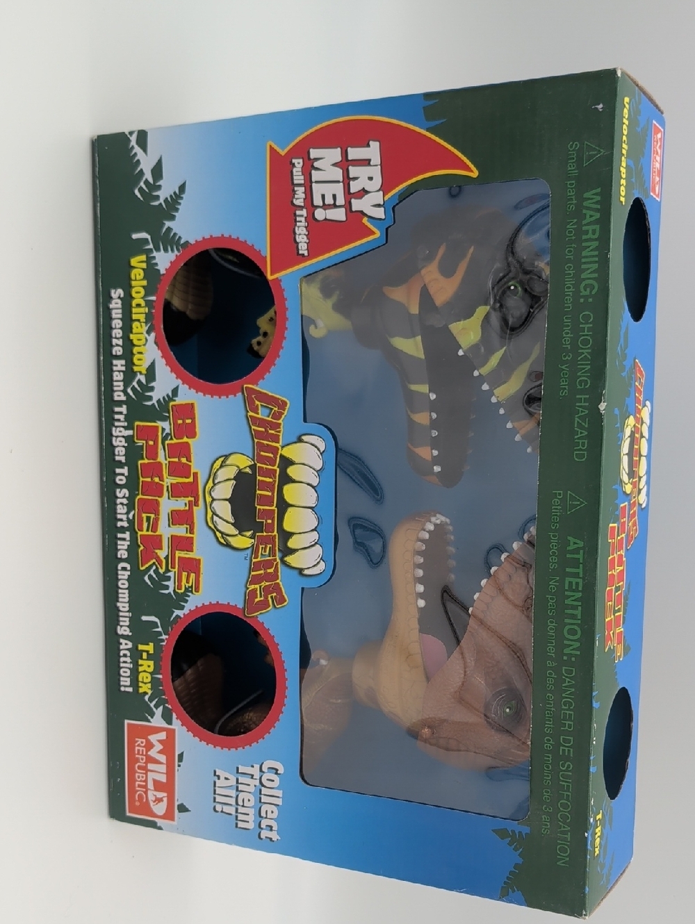 Battle Pet Velociraptor Figure - Blue and Brown